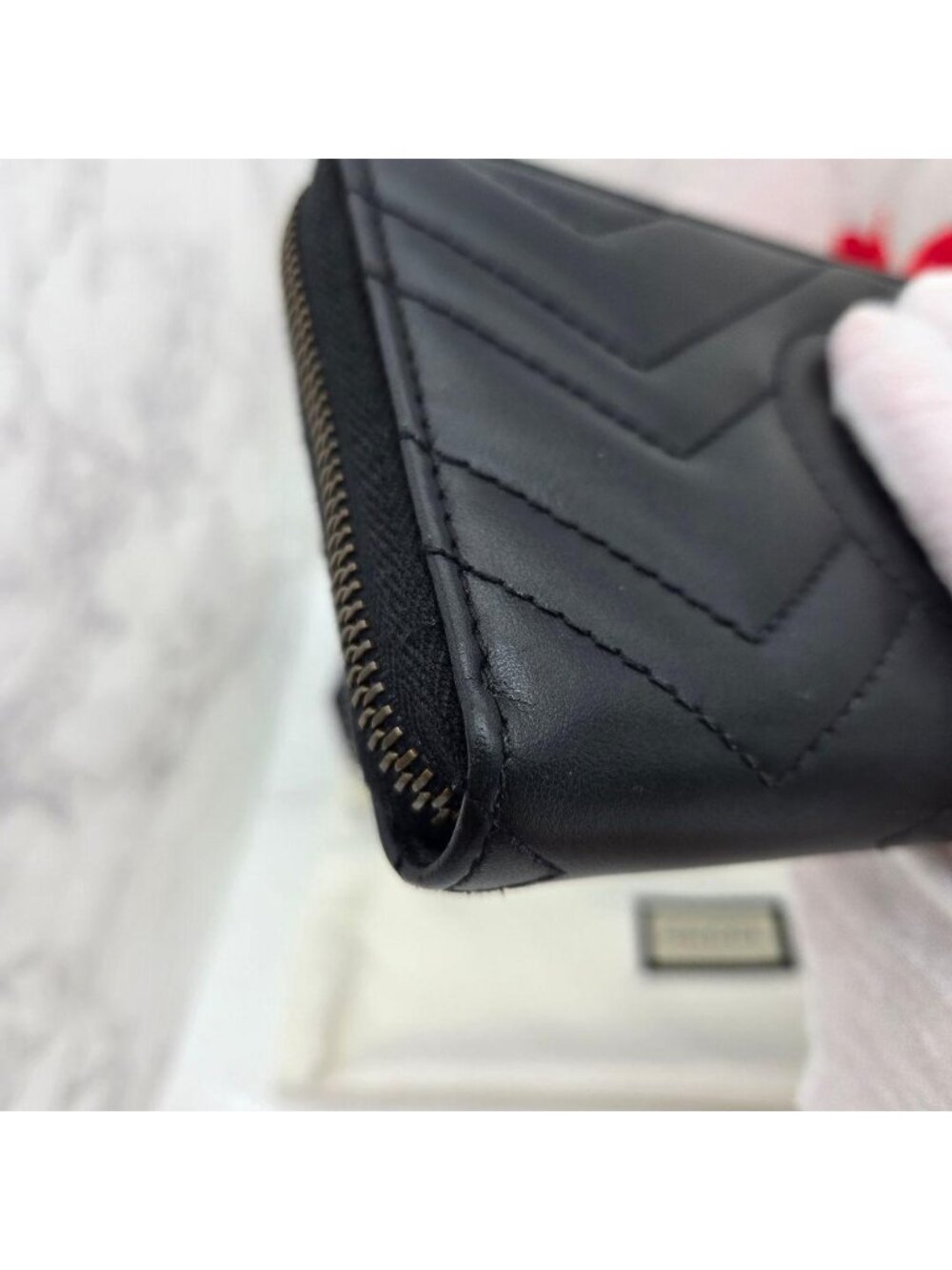 Gucci Wallet GG Marmont Quilted Black - Picture 6 of 14